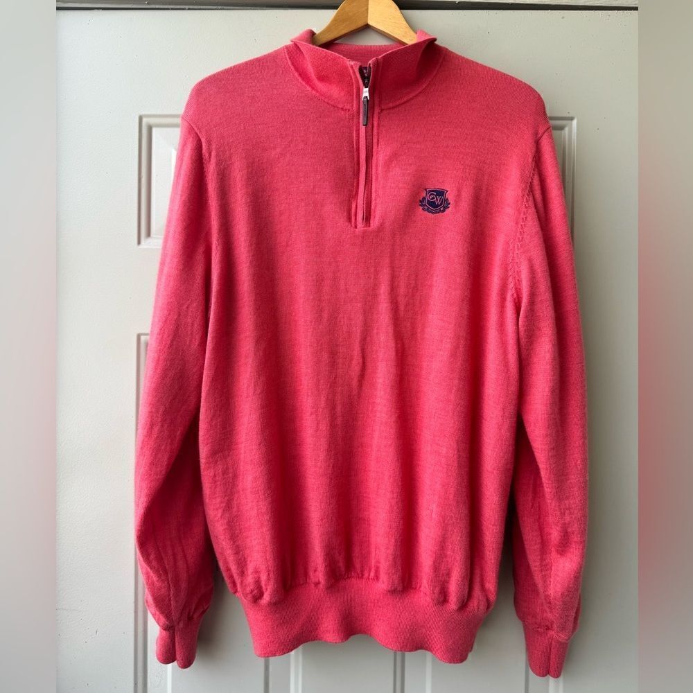 Fairway & Greene Men's Merino Long Sleeve 1/4
Zip Golf Wind Sweater Size L